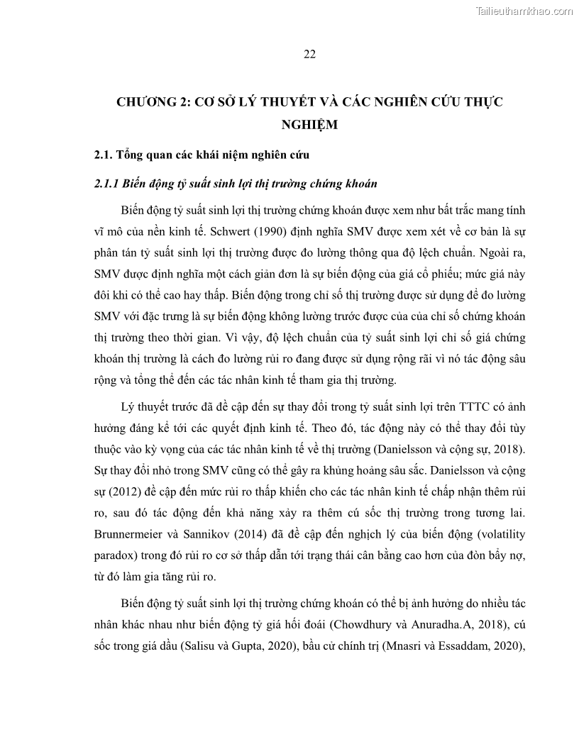 Luận án tiến sĩ kinh tế Biến động tỷ suất sinh lợi thị trường chứng khoán, hiệu quả và rủi ro: Bằng chứng thực nghiệm từ các ngân hàng thương mại Việt Nam niêm yết - 4 Trang 37