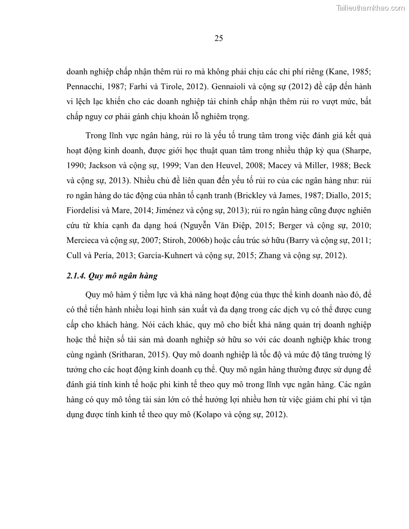 Luận án tiến sĩ kinh tế Biến động tỷ suất sinh lợi thị trường chứng khoán, hiệu quả và rủi ro: Bằng chứng thực nghiệm từ các ngân hàng thương mại Việt Nam niêm yết - 4 Trang 40