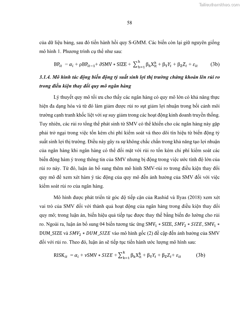 Luận án tiến sĩ kinh tế Biến động tỷ suất sinh lợi thị trường chứng khoán, hiệu quả và rủi ro: Bằng chứng thực nghiệm từ các ngân hàng thương mại Việt Nam niêm yết - 7 Trang 73