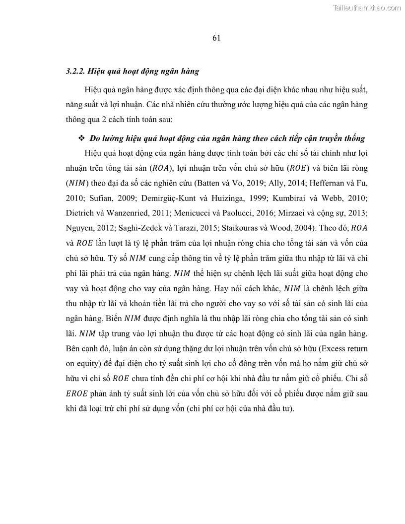 Luận án tiến sĩ kinh tế Biến động tỷ suất sinh lợi thị trường chứng khoán, hiệu quả và rủi ro: Bằng chứng thực nghiệm từ các ngân hàng thương mại Việt Nam niêm yết - 7 Trang 76