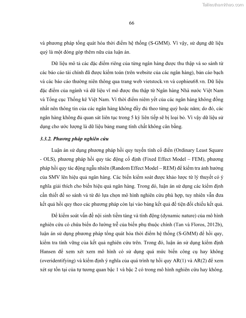 Luận án tiến sĩ kinh tế Biến động tỷ suất sinh lợi thị trường chứng khoán, hiệu quả và rủi ro: Bằng chứng thực nghiệm từ các ngân hàng thương mại Việt Nam niêm yết - 7 Trang 81