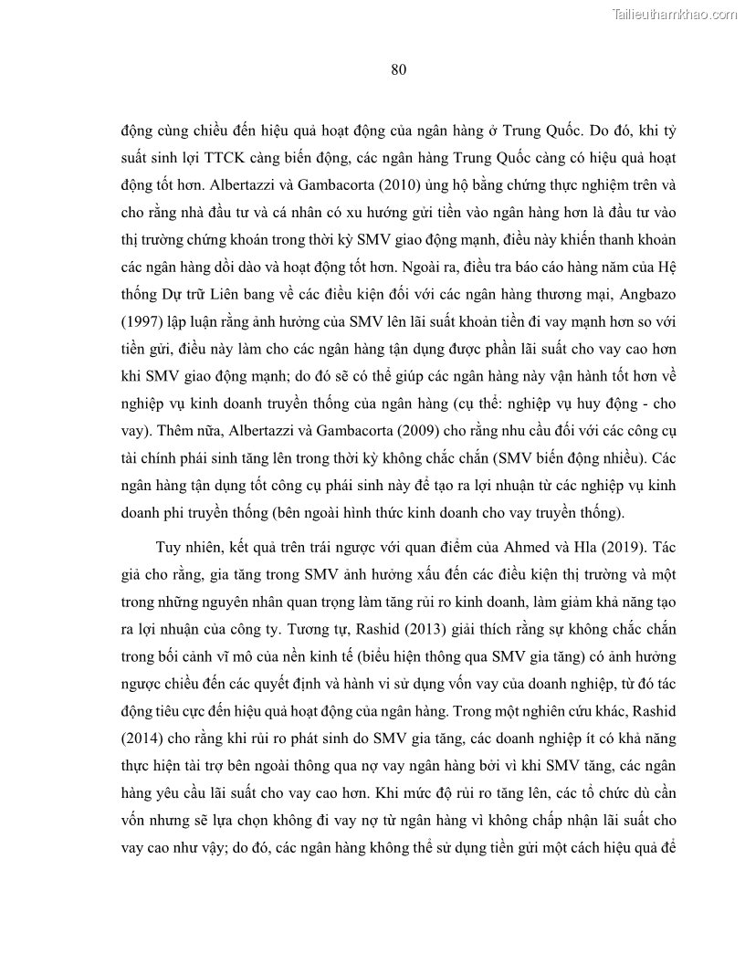 Luận án tiến sĩ kinh tế Biến động tỷ suất sinh lợi thị trường chứng khoán, hiệu quả và rủi ro: Bằng chứng thực nghiệm từ các ngân hàng thương mại Việt Nam niêm yết - 8 Trang 95