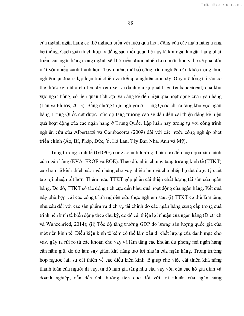 Luận án tiến sĩ kinh tế Biến động tỷ suất sinh lợi thị trường chứng khoán, hiệu quả và rủi ro: Bằng chứng thực nghiệm từ các ngân hàng thương mại Việt Nam niêm yết - 9 Trang 103