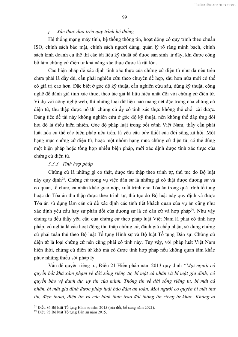Luận án tiến sĩ luật Pháp luật Việt Nam về chứng cứ điện tử - 10 Trang 109