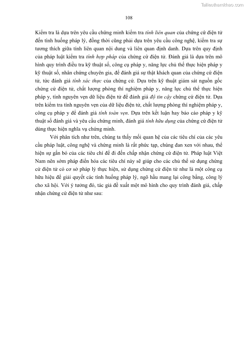 Luận án tiến sĩ luật Pháp luật Việt Nam về chứng cứ điện tử - 10 Trang 118