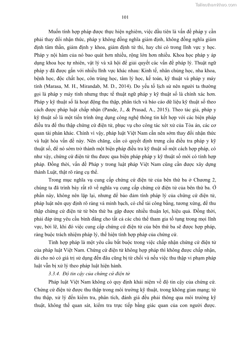 Luận án tiến sĩ luật Pháp luật Việt Nam về chứng cứ điện tử - 10 Trang 111