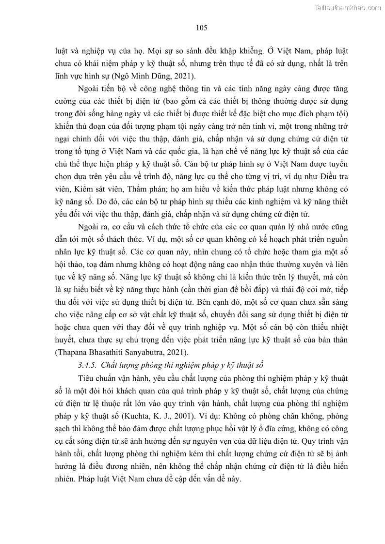 Luận án tiến sĩ luật Pháp luật Việt Nam về chứng cứ điện tử - 10 Trang 115