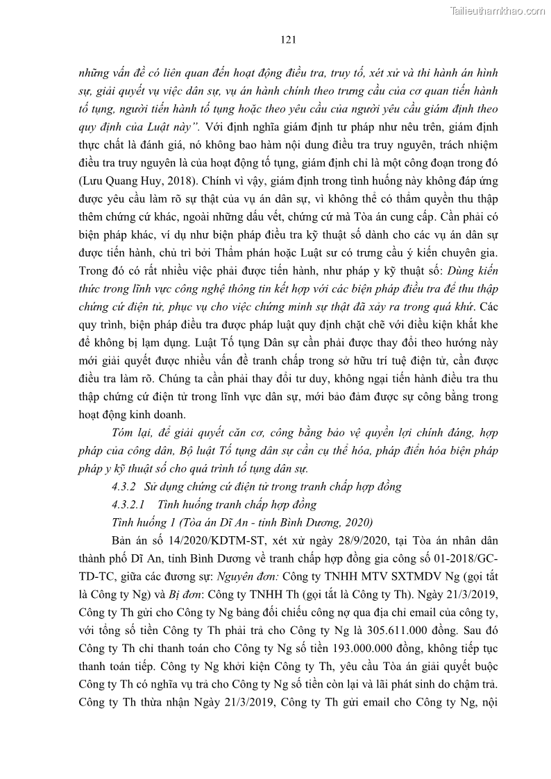 Luận án tiến sĩ luật Pháp luật Việt Nam về chứng cứ điện tử - 11 Trang 131