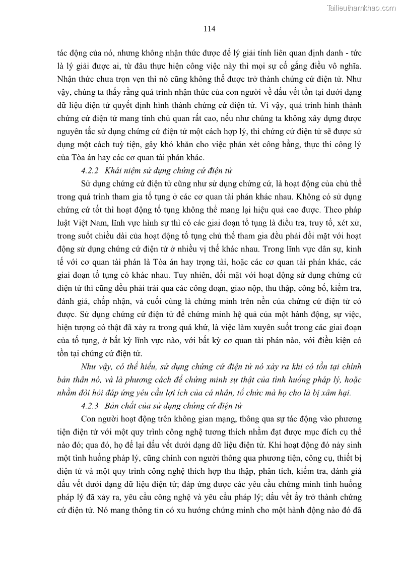 Luận án tiến sĩ luật Pháp luật Việt Nam về chứng cứ điện tử - 11 Trang 124