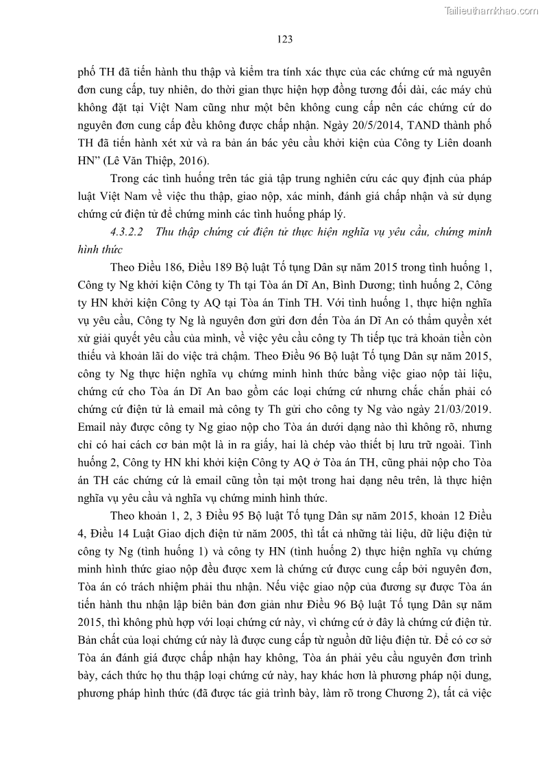 Luận án tiến sĩ luật Pháp luật Việt Nam về chứng cứ điện tử - 12 Trang 133