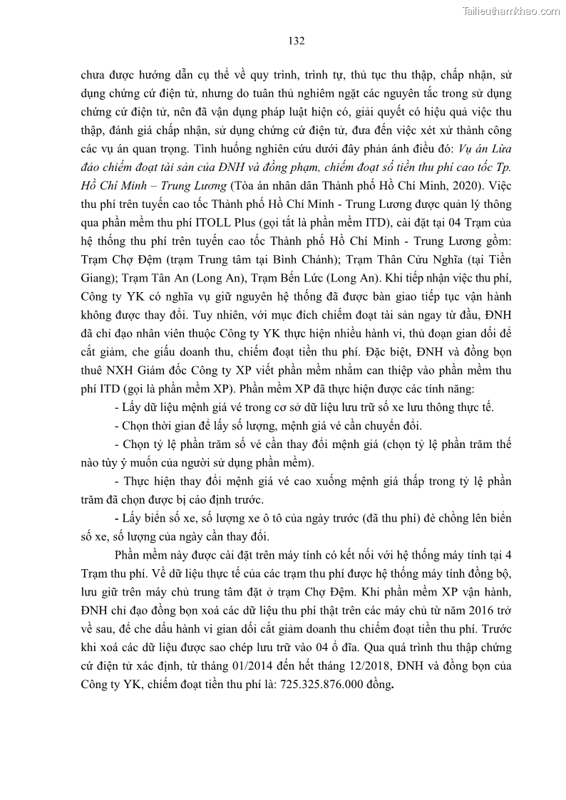 Luận án tiến sĩ luật Pháp luật Việt Nam về chứng cứ điện tử - 12 Trang 142