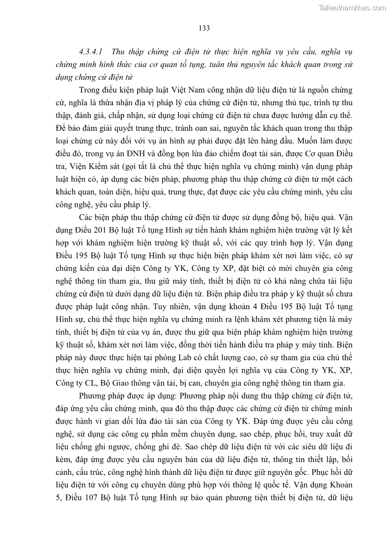 Luận án tiến sĩ luật Pháp luật Việt Nam về chứng cứ điện tử - 12 Trang 143