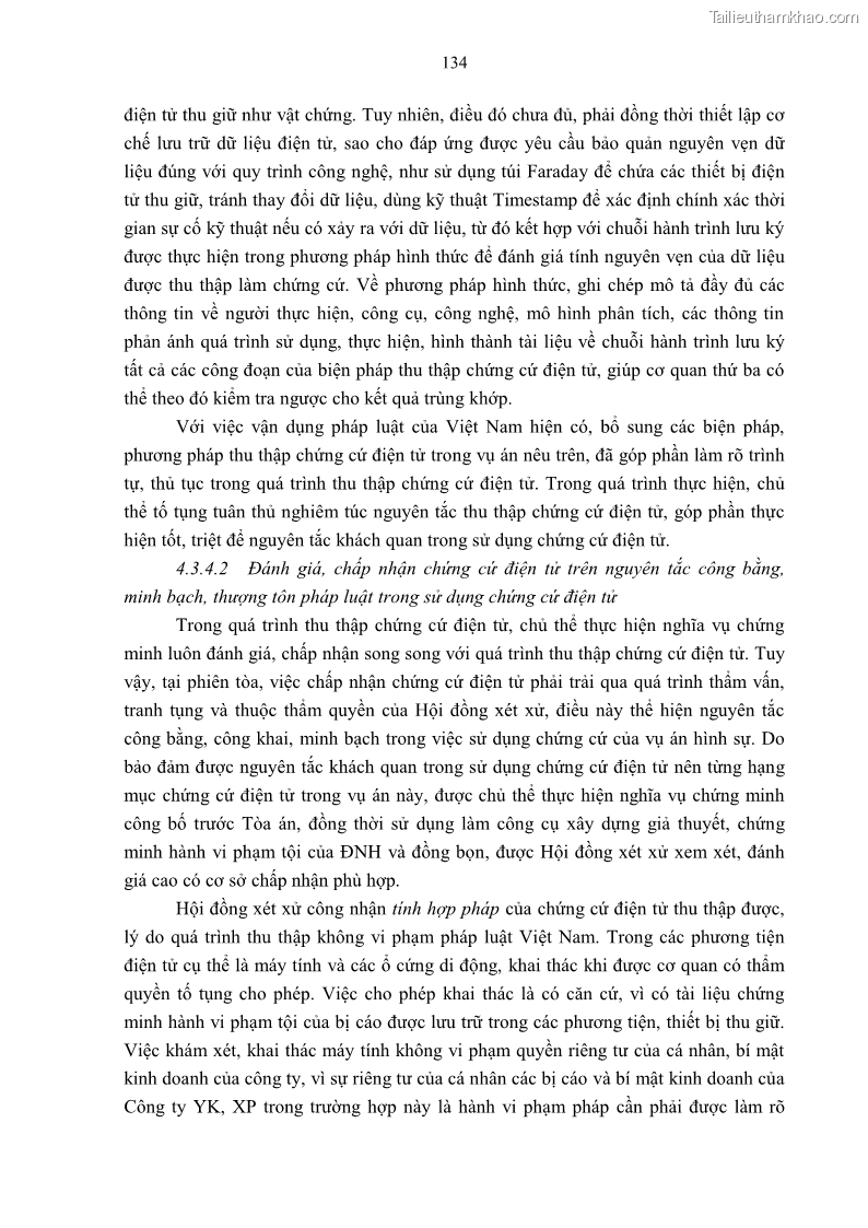 Luận án tiến sĩ luật Pháp luật Việt Nam về chứng cứ điện tử - 12 Trang 144
