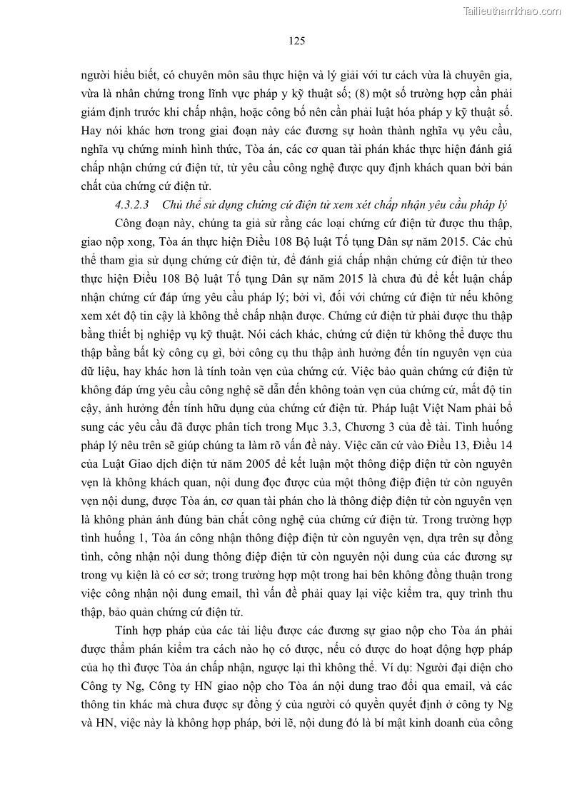 Luận án tiến sĩ luật Pháp luật Việt Nam về chứng cứ điện tử - 12 Trang 135