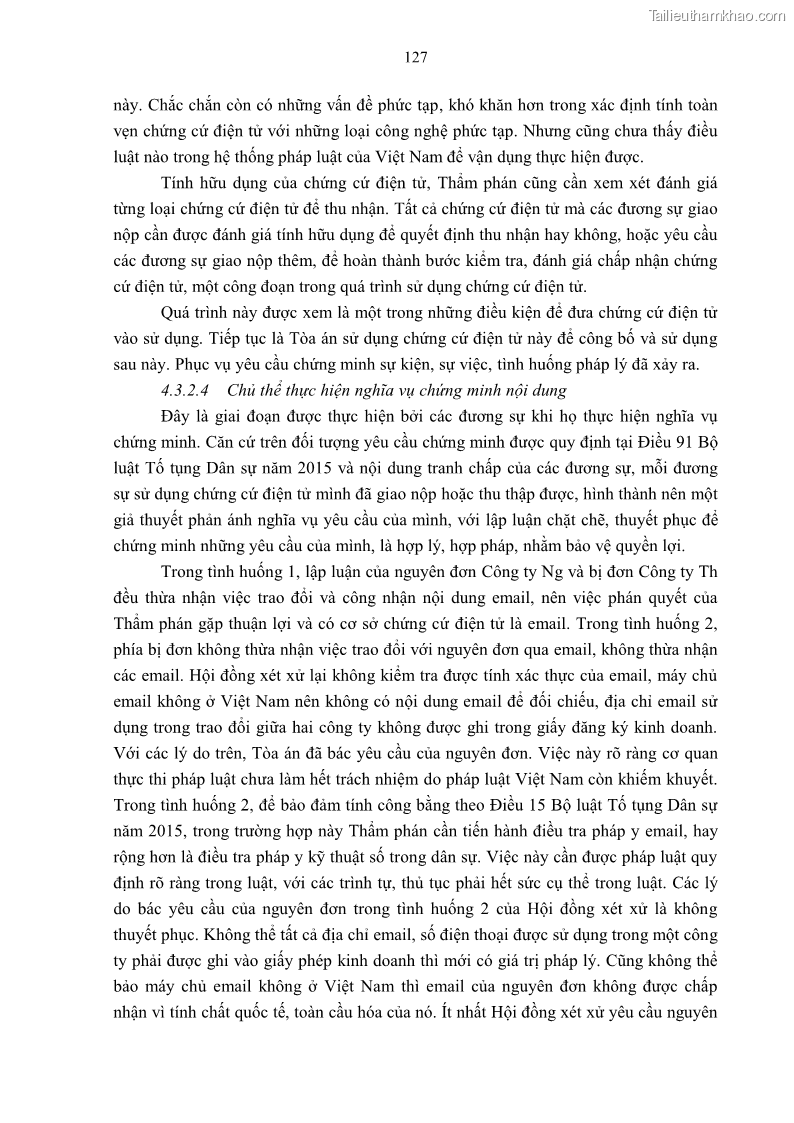 Luận án tiến sĩ luật Pháp luật Việt Nam về chứng cứ điện tử - 12 Trang 137