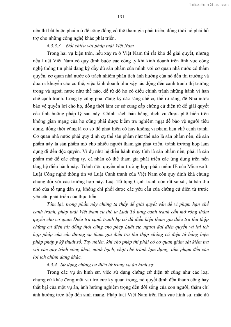 Luận án tiến sĩ luật Pháp luật Việt Nam về chứng cứ điện tử - 12 Trang 141
