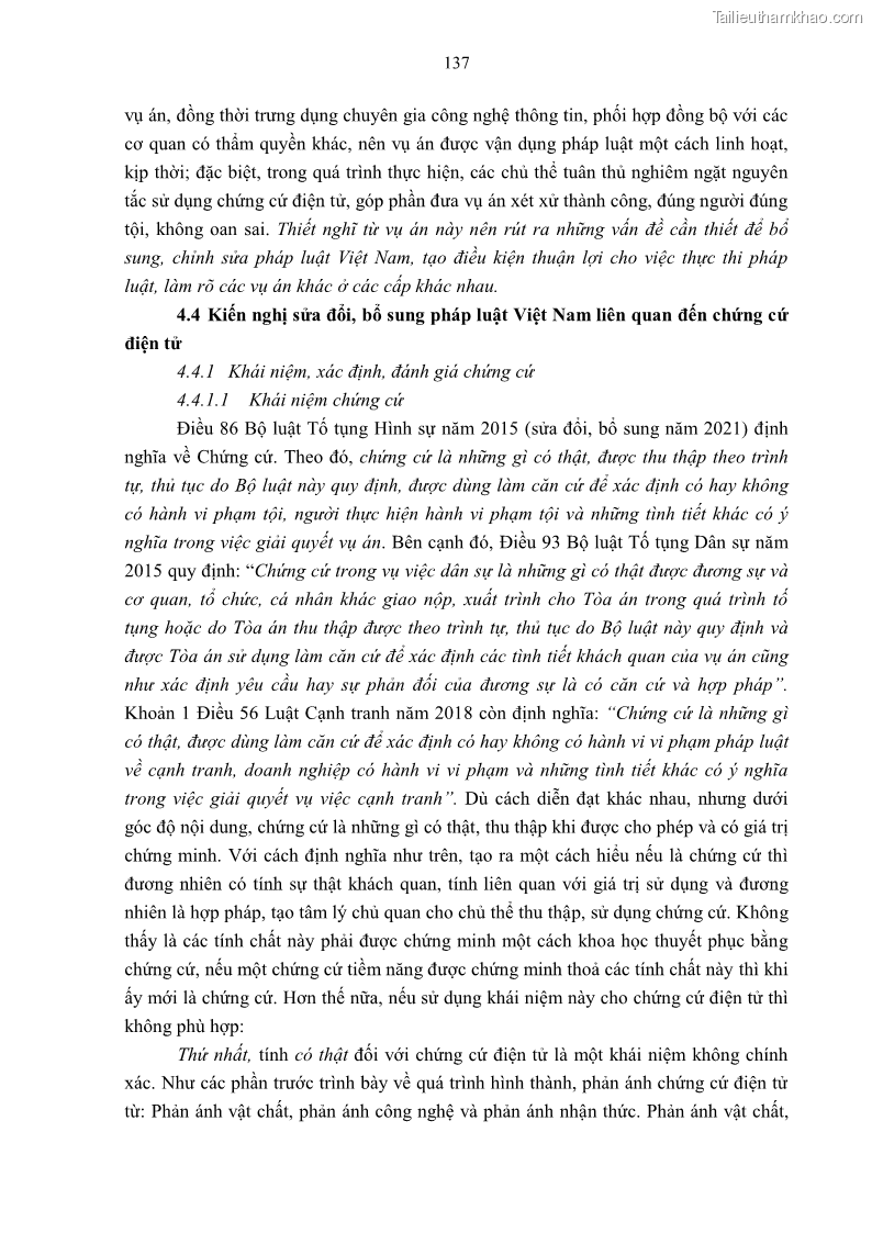 Luận án tiến sĩ luật Pháp luật Việt Nam về chứng cứ điện tử - 13 Trang 147