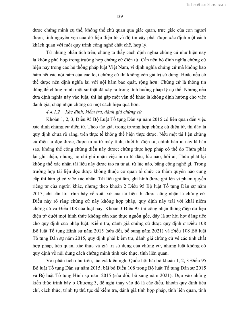 Luận án tiến sĩ luật Pháp luật Việt Nam về chứng cứ điện tử - 13 Trang 149