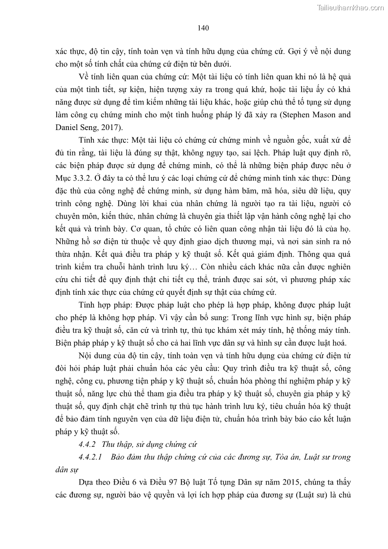 Luận án tiến sĩ luật Pháp luật Việt Nam về chứng cứ điện tử - 13 Trang 150