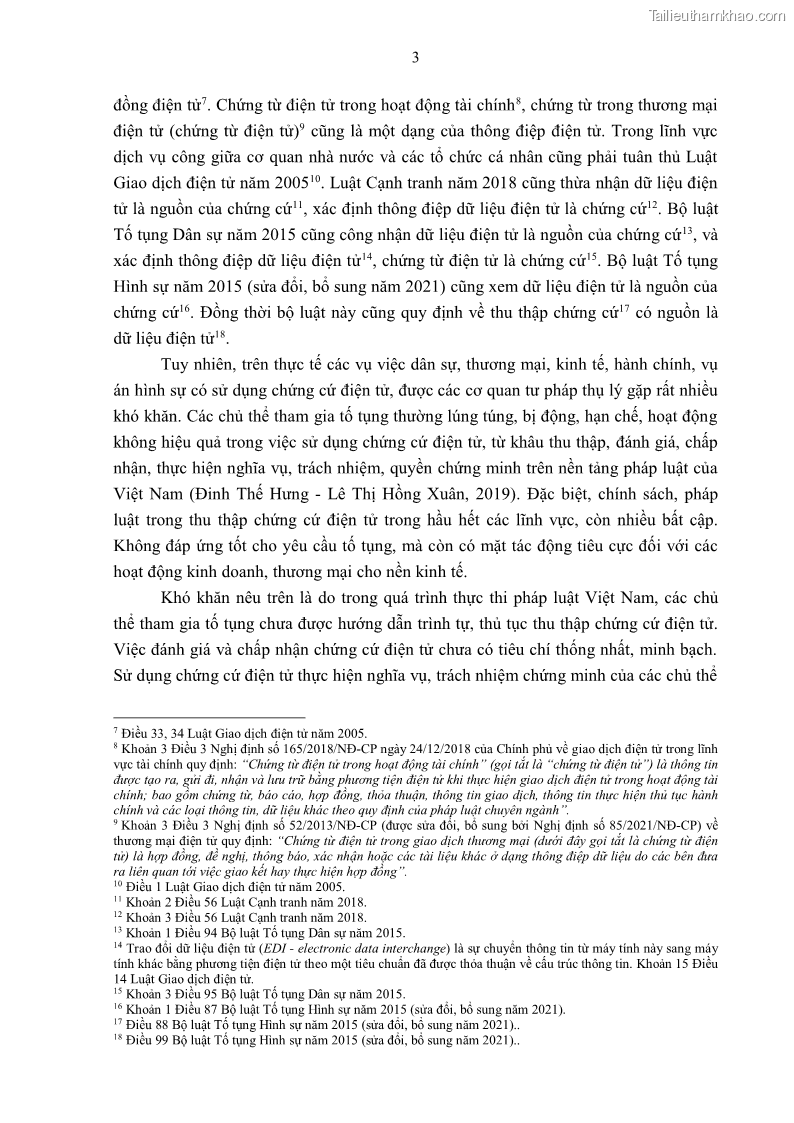 Luận án tiến sĩ luật Pháp luật Việt Nam về chứng cứ điện tử - 2 Trang 13