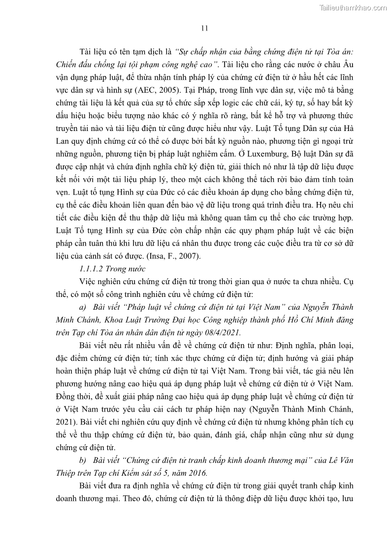 Luận án tiến sĩ luật Pháp luật Việt Nam về chứng cứ điện tử - 2 Trang 21