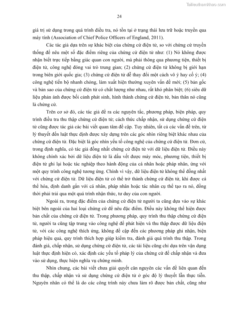 Luận án tiến sĩ luật Pháp luật Việt Nam về chứng cứ điện tử - 3 Trang 34