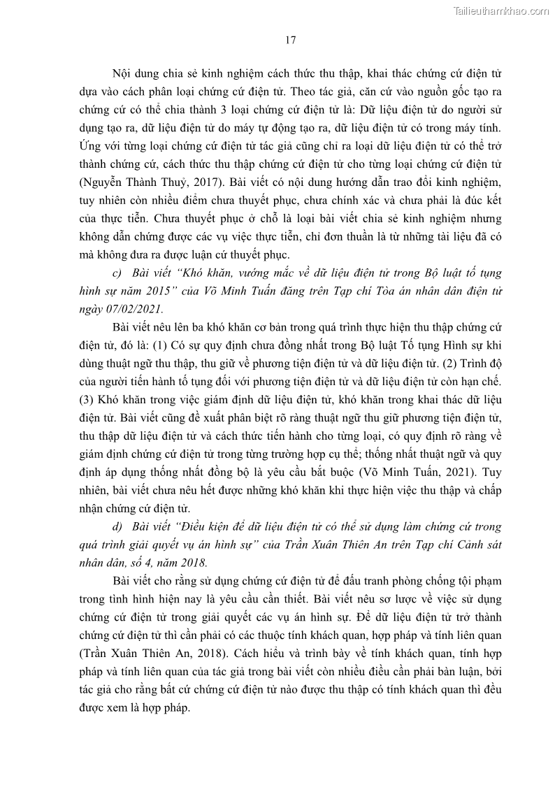 Luận án tiến sĩ luật Pháp luật Việt Nam về chứng cứ điện tử - 3 Trang 27