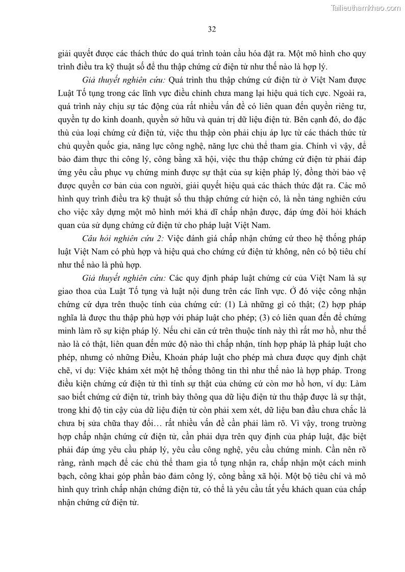 Luận án tiến sĩ luật Pháp luật Việt Nam về chứng cứ điện tử - 4 Trang 42
