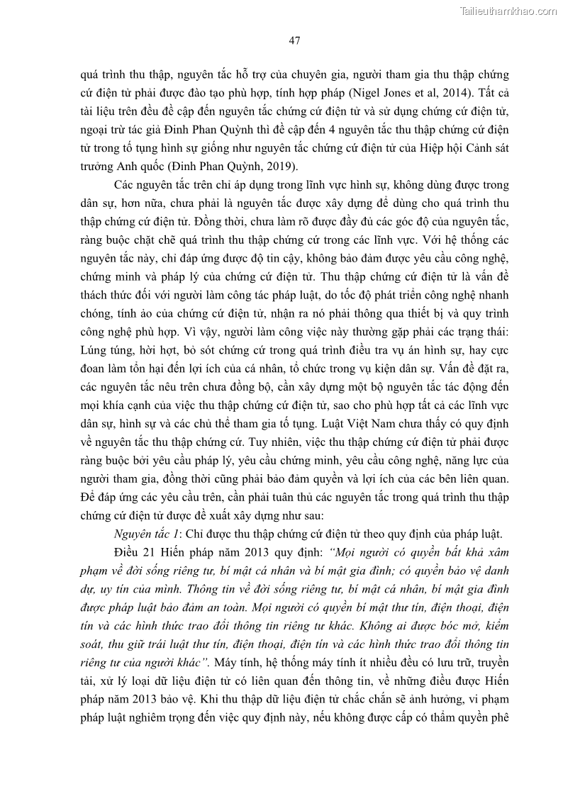 Luận án tiến sĩ luật Pháp luật Việt Nam về chứng cứ điện tử - 5 Trang 57