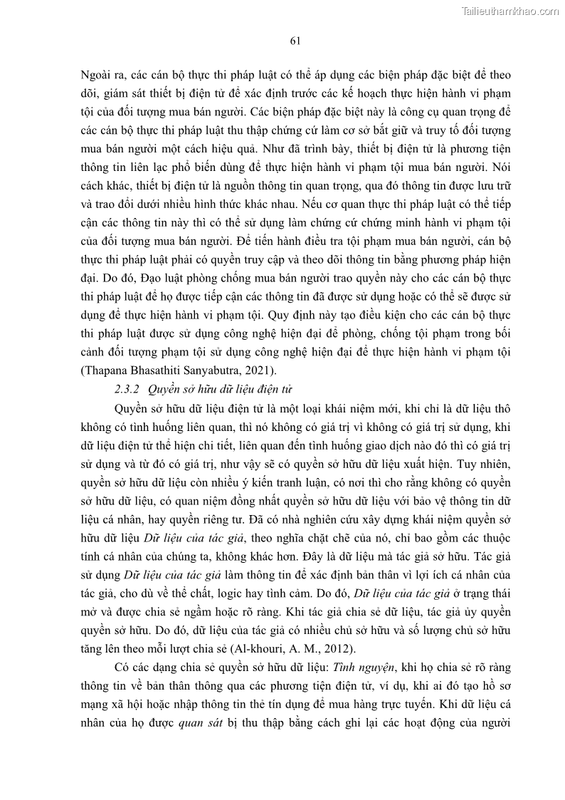 Luận án tiến sĩ luật Pháp luật Việt Nam về chứng cứ điện tử - 6 Trang 71