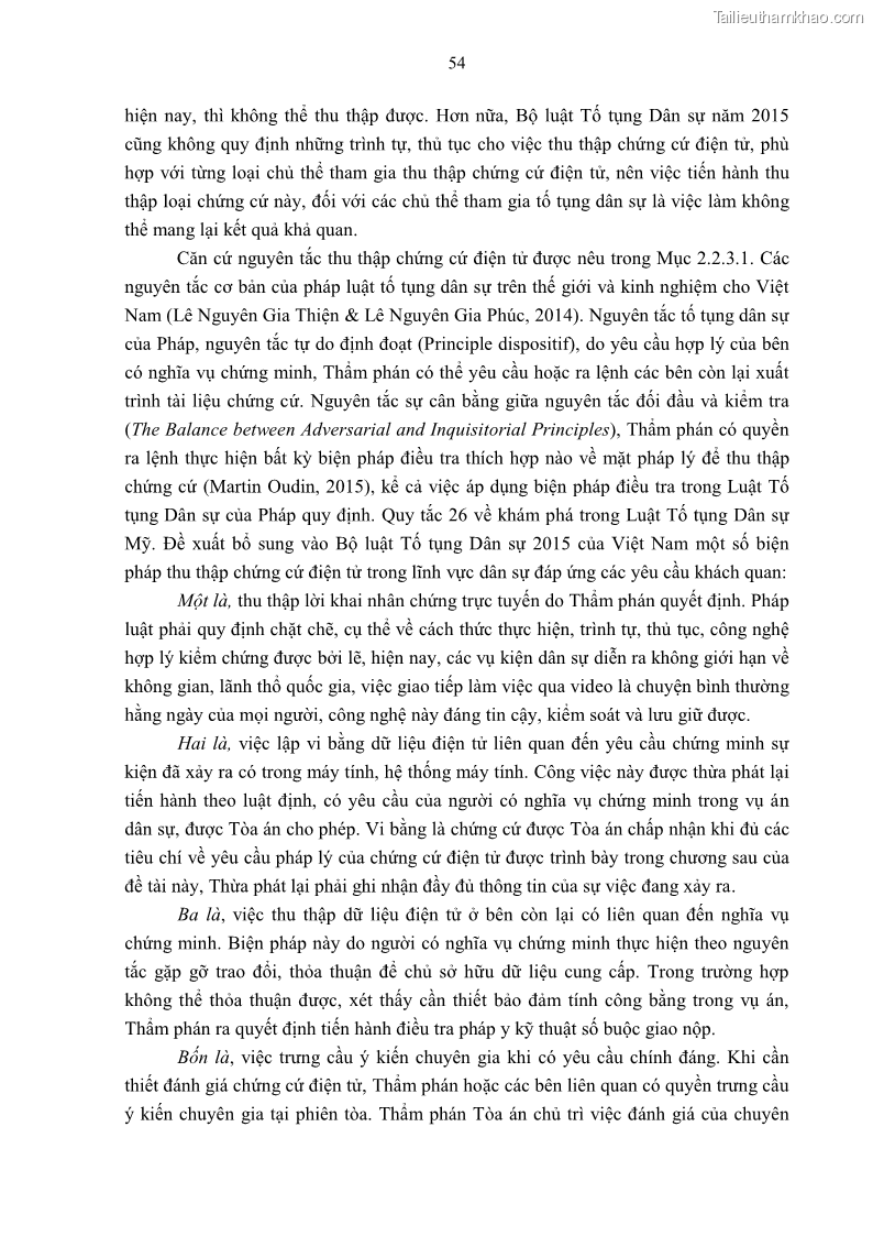 Luận án tiến sĩ luật Pháp luật Việt Nam về chứng cứ điện tử - 6 Trang 64