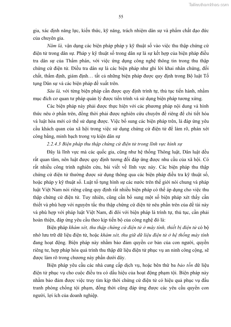 Luận án tiến sĩ luật Pháp luật Việt Nam về chứng cứ điện tử - 6 Trang 65