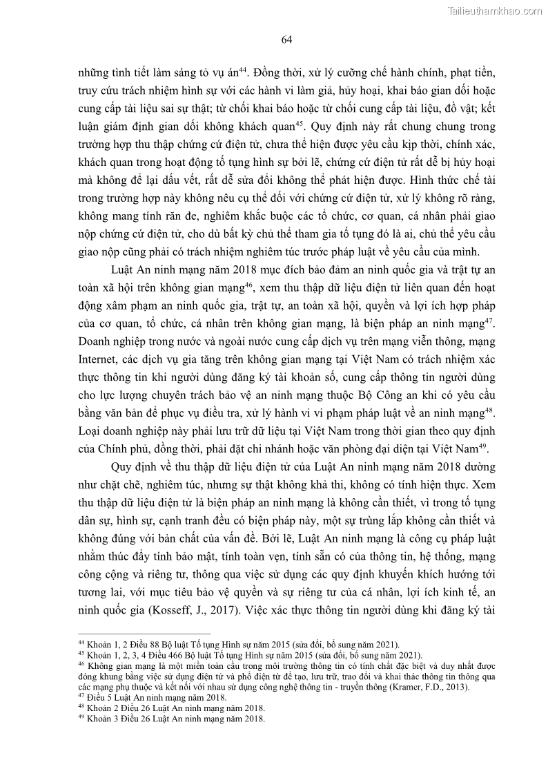 Luận án tiến sĩ luật Pháp luật Việt Nam về chứng cứ điện tử - 7 Trang 74