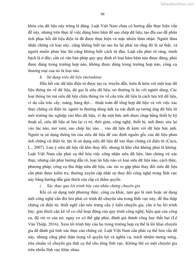 Luận án tiến sĩ luật Pháp luật Việt Nam về chứng cứ điện tử - 9 Trang 108