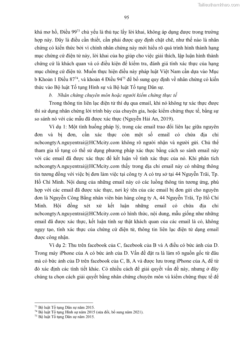 Luận án tiến sĩ luật Pháp luật Việt Nam về chứng cứ điện tử - 9 Trang 105