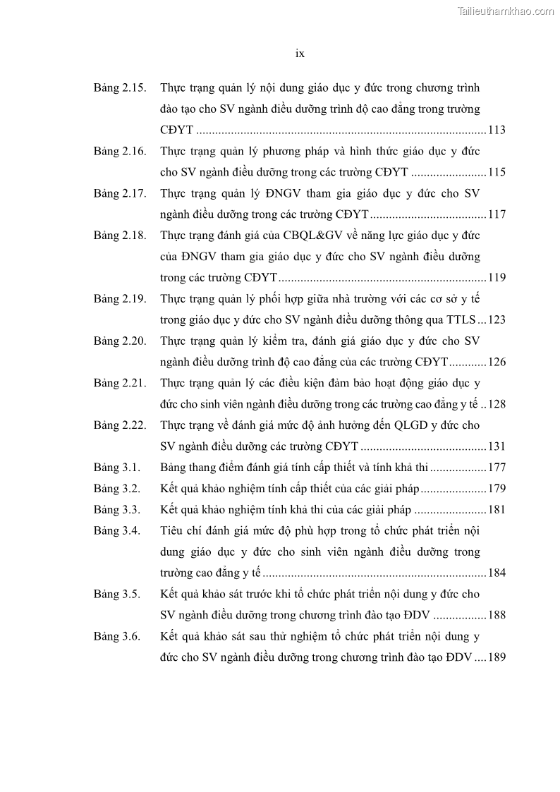 Luận án tiến sĩ quản lý giáo dục Quản lý giáo dục y đức cho sinh viên ngành điều dưỡng trong các trường cao đẳng y tế - 1 Trang 11