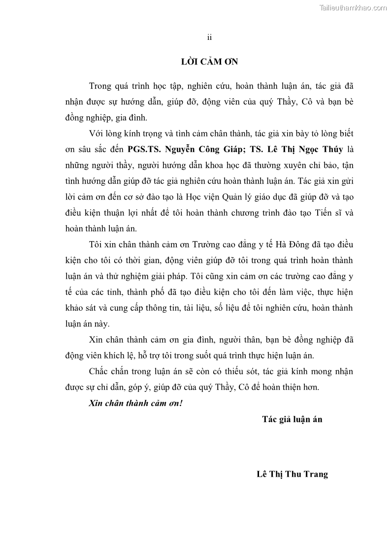 Luận án tiến sĩ quản lý giáo dục Quản lý giáo dục y đức cho sinh viên ngành điều dưỡng trong các trường cao đẳng y tế - 1 Trang 4