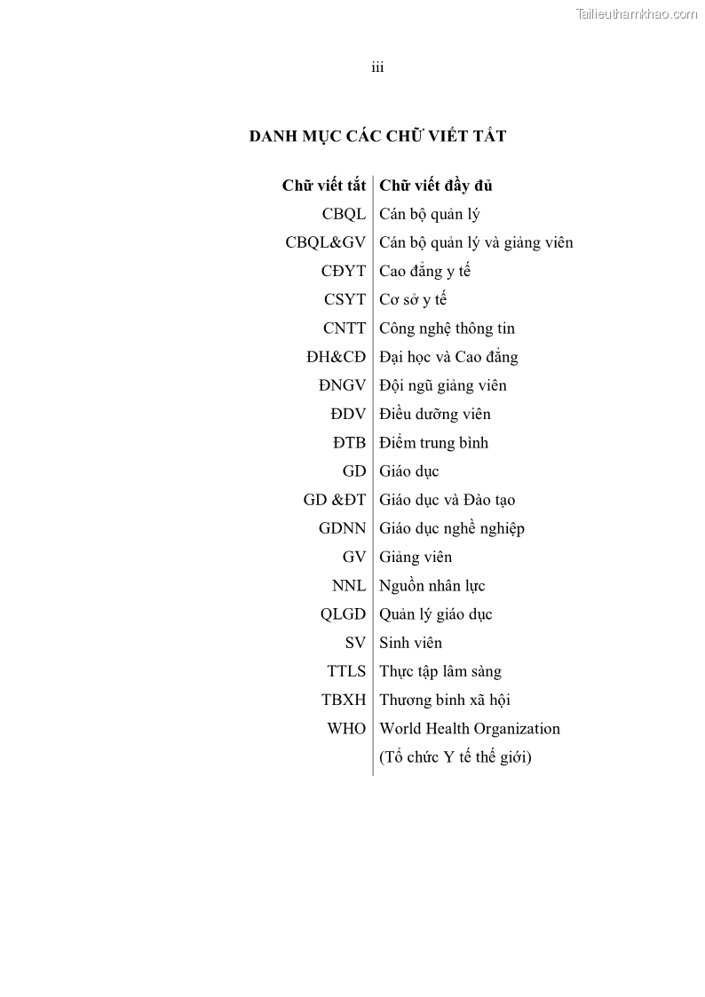 Luận án tiến sĩ quản lý giáo dục Quản lý giáo dục y đức cho sinh viên ngành điều dưỡng trong các trường cao đẳng y tế - 1 Trang 5