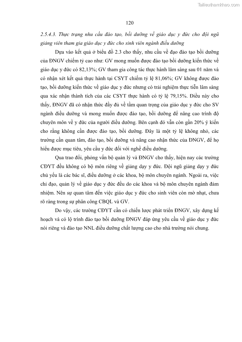 Luận án tiến sĩ quản lý giáo dục Quản lý giáo dục y đức cho sinh viên ngành điều dưỡng trong các trường cao đẳng y tế - 11 Trang 132