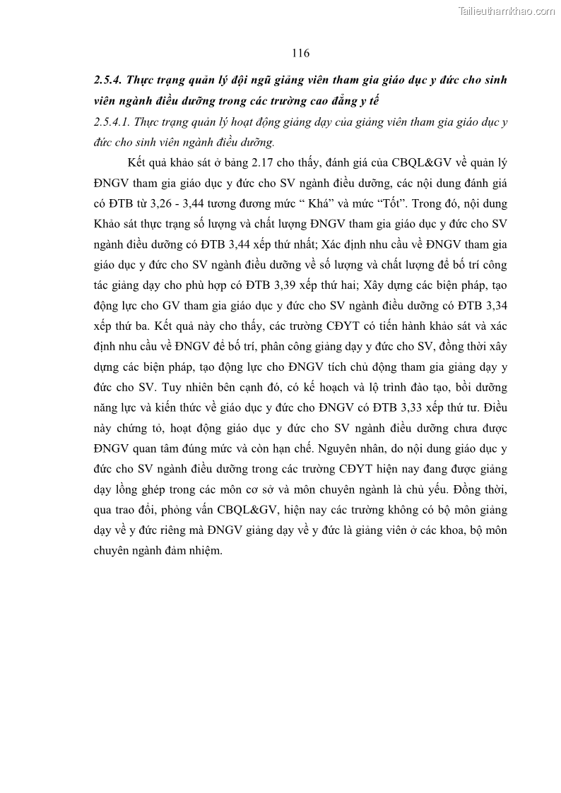 Luận án tiến sĩ quản lý giáo dục Quản lý giáo dục y đức cho sinh viên ngành điều dưỡng trong các trường cao đẳng y tế - 11 Trang 128