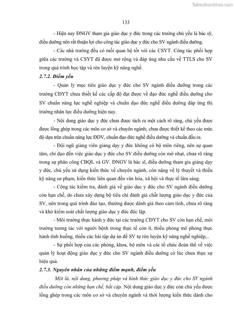 Luận án tiến sĩ quản lý giáo dục Quản lý giáo dục y đức cho sinh viên ngành điều dưỡng trong các trường cao đẳng y tế - 13 Trang 145