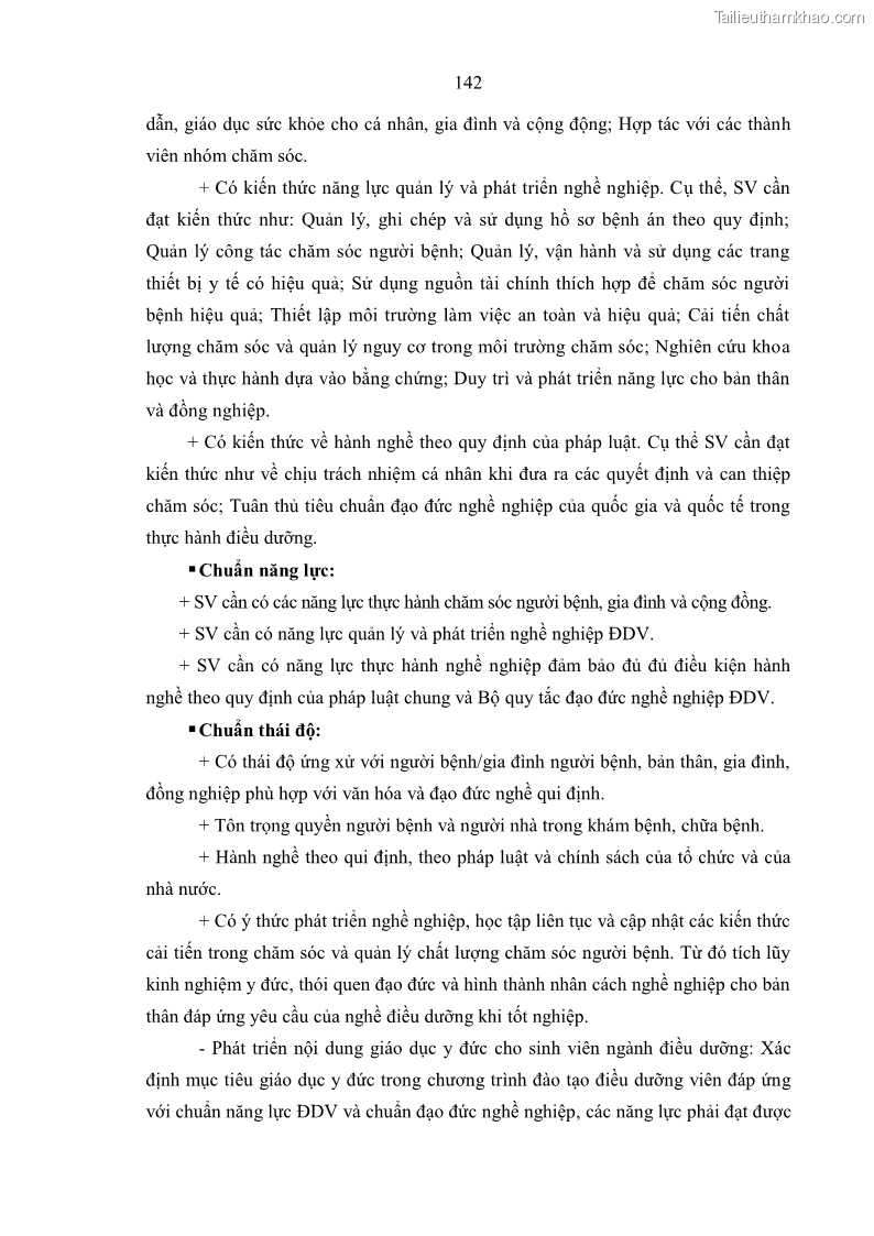 Luận án tiến sĩ quản lý giáo dục Quản lý giáo dục y đức cho sinh viên ngành điều dưỡng trong các trường cao đẳng y tế - 13 Trang 154