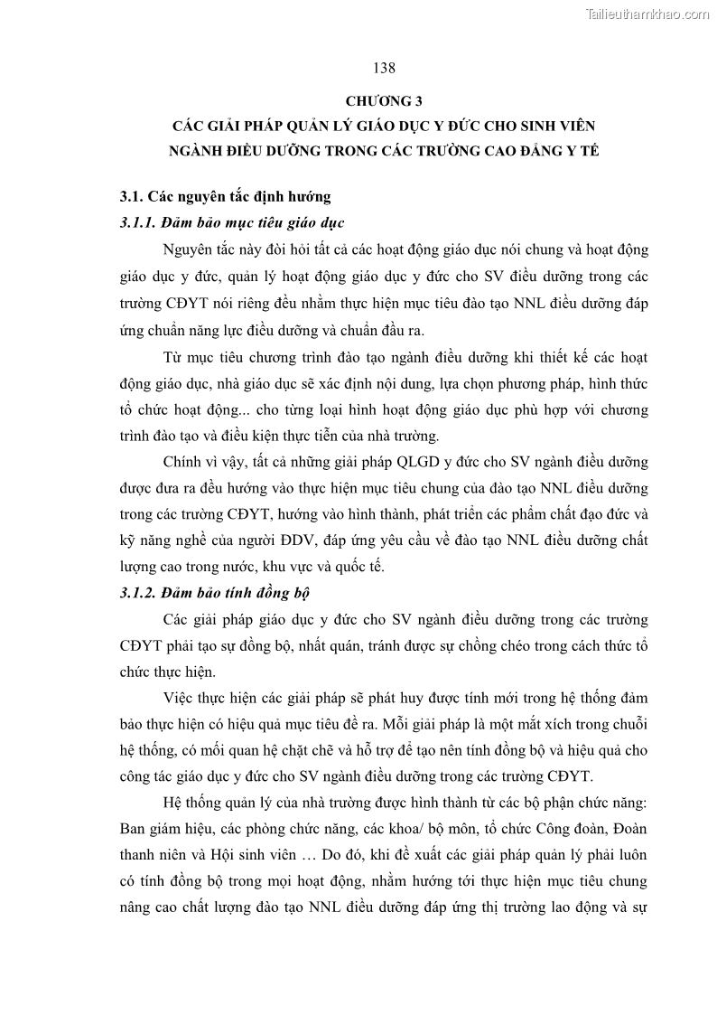 Luận án tiến sĩ quản lý giáo dục Quản lý giáo dục y đức cho sinh viên ngành điều dưỡng trong các trường cao đẳng y tế - 13 Trang 150
