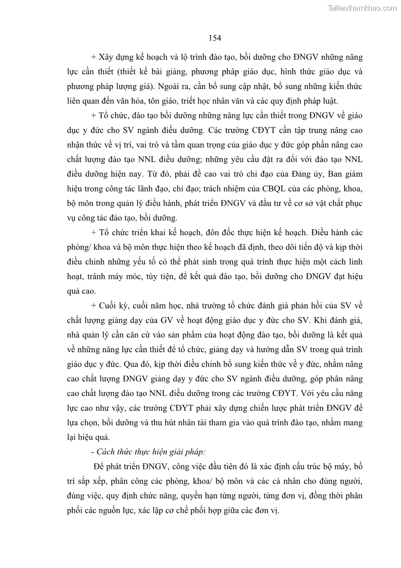 Luận án tiến sĩ quản lý giáo dục Quản lý giáo dục y đức cho sinh viên ngành điều dưỡng trong các trường cao đẳng y tế - 14 Trang 166