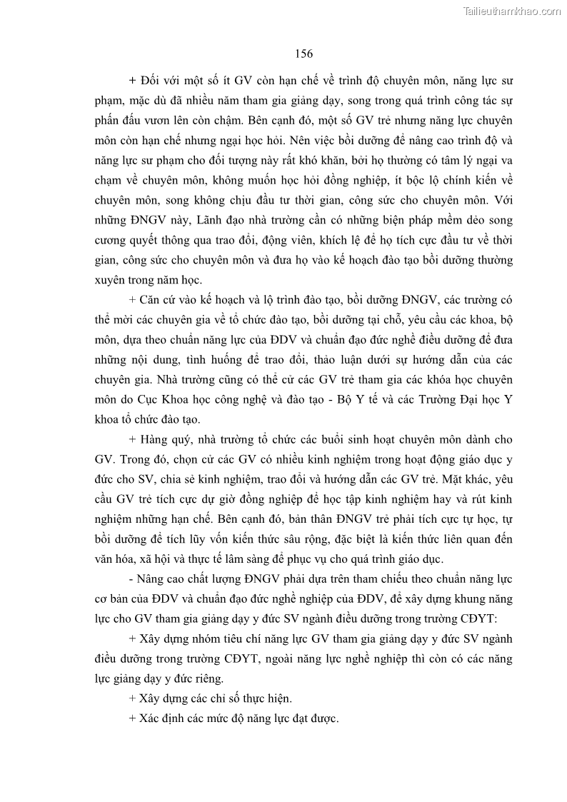 Luận án tiến sĩ quản lý giáo dục Quản lý giáo dục y đức cho sinh viên ngành điều dưỡng trong các trường cao đẳng y tế - 14 Trang 168