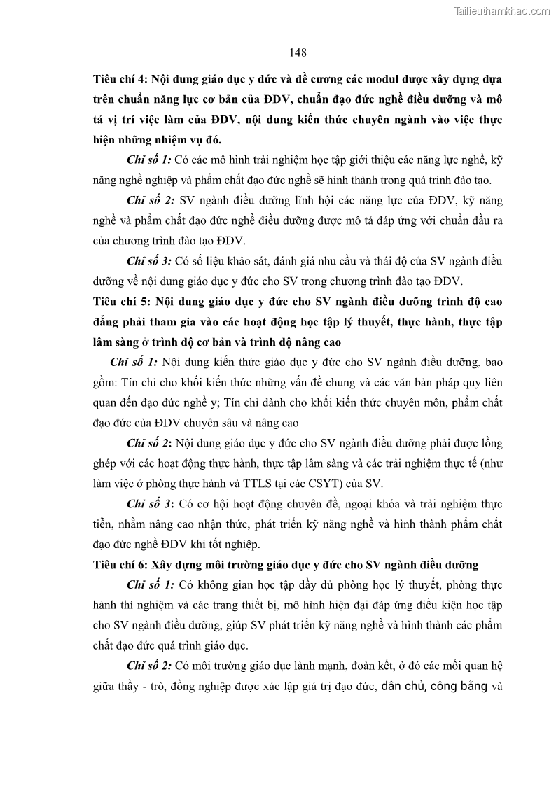 Luận án tiến sĩ quản lý giáo dục Quản lý giáo dục y đức cho sinh viên ngành điều dưỡng trong các trường cao đẳng y tế - 14 Trang 160