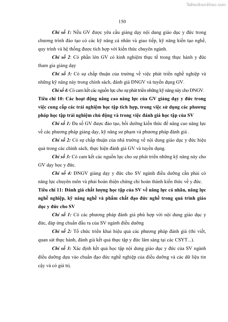 Luận án tiến sĩ quản lý giáo dục Quản lý giáo dục y đức cho sinh viên ngành điều dưỡng trong các trường cao đẳng y tế - 14 Trang 162