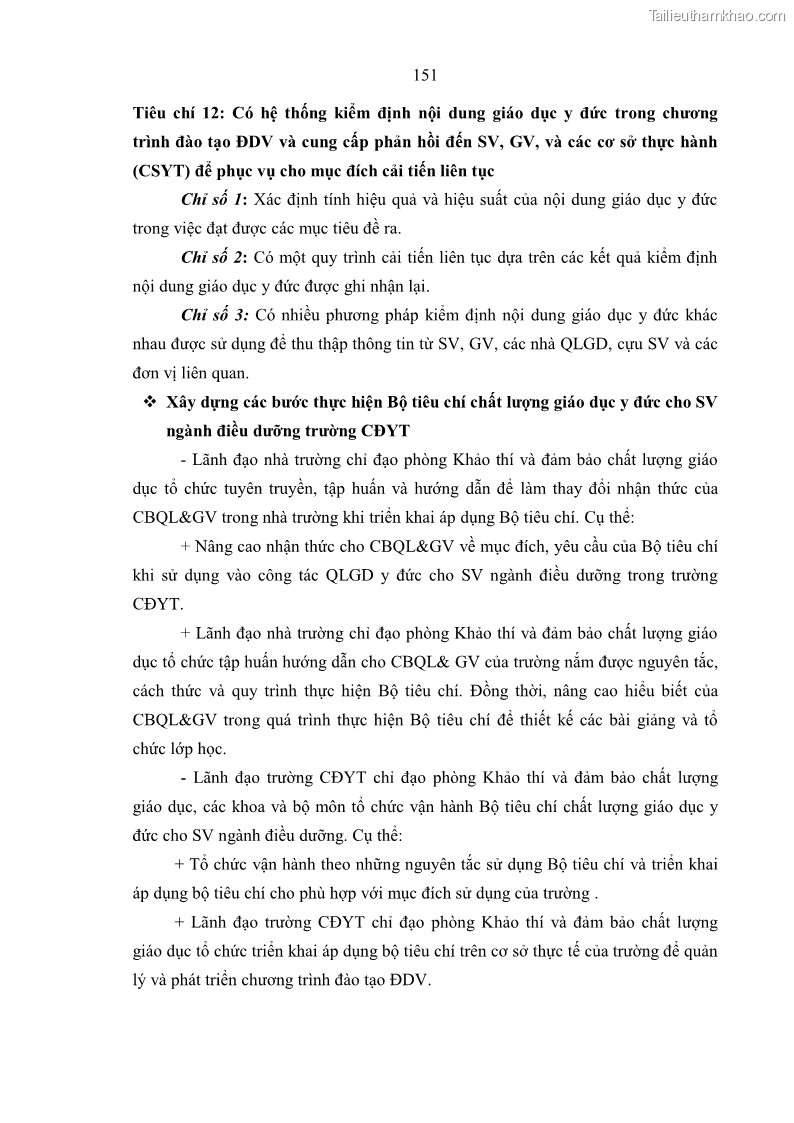 Luận án tiến sĩ quản lý giáo dục Quản lý giáo dục y đức cho sinh viên ngành điều dưỡng trong các trường cao đẳng y tế - 14 Trang 163