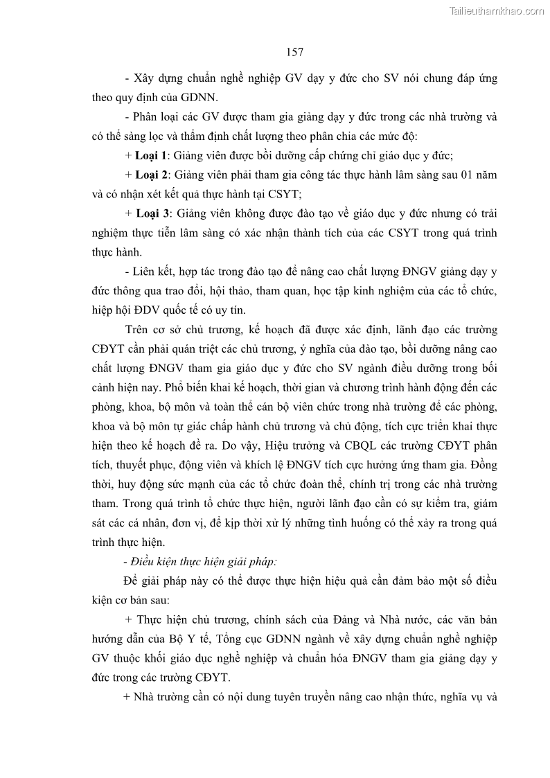 Luận án tiến sĩ quản lý giáo dục Quản lý giáo dục y đức cho sinh viên ngành điều dưỡng trong các trường cao đẳng y tế - 15 Trang 169