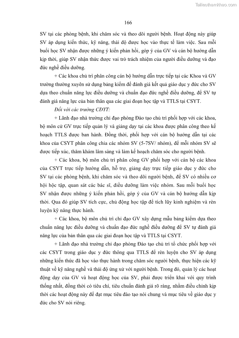 Luận án tiến sĩ quản lý giáo dục Quản lý giáo dục y đức cho sinh viên ngành điều dưỡng trong các trường cao đẳng y tế - 15 Trang 178